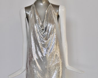 silver metal mesh dress