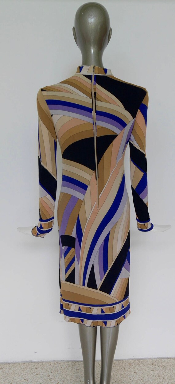 Leonard Paris geometric print silk dress Leonard … - image 5