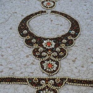 70s beaded accessories for dresses unused deadstock 6 pieces
