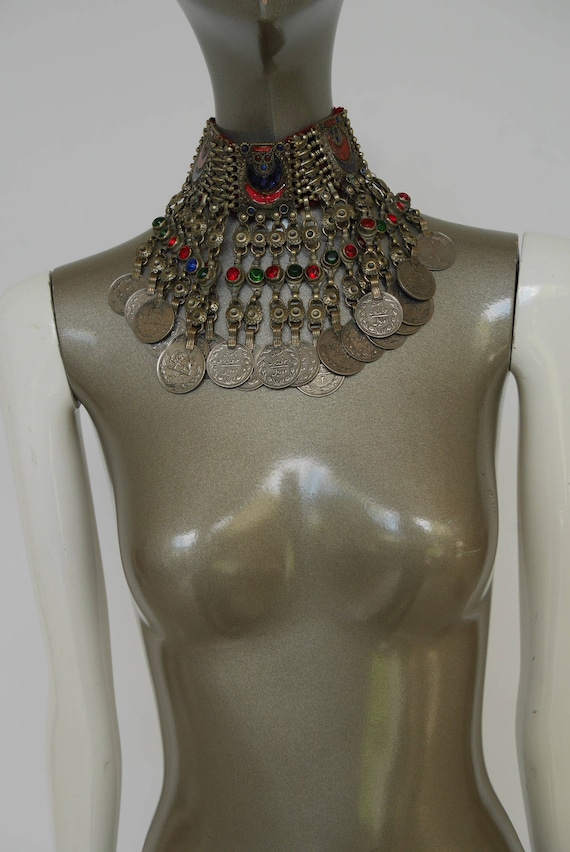 Afghani necklace with coin attachments