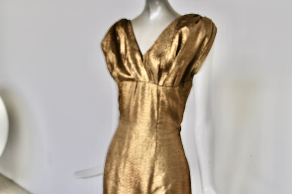 1950s dress Gold Lame