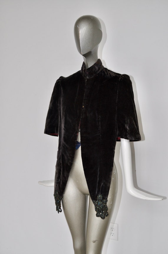 1920s capelet silk and velvet