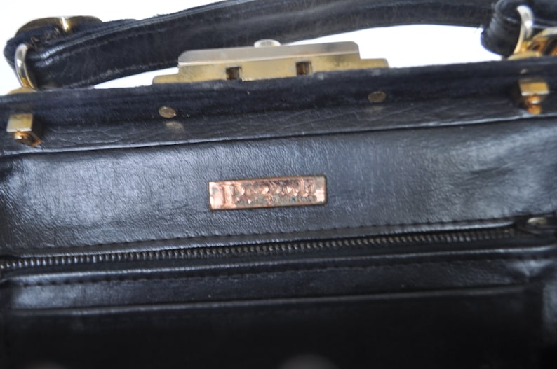Pezzoli purse Italy velvet and leather 70s