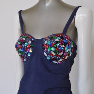 1980s beaded bustier top