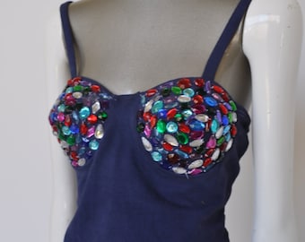 BEADED TRIM BUSTIER