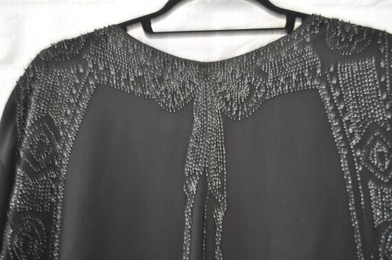 1930s Crepe de chine beaded blouse
