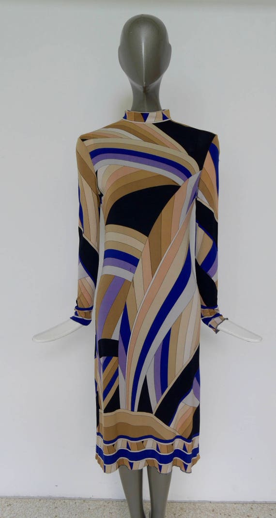 Leonard Paris geometric print silk dress Leonard … - image 2