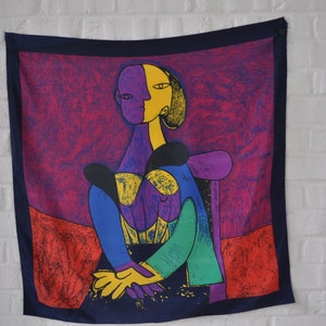 Art scarf  90s very Picasso