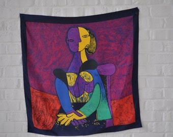 Art scarf  90s very Picasso