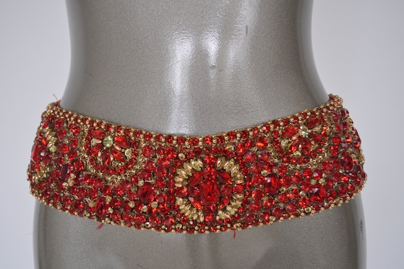 Christal beaded cinch belt 1970s