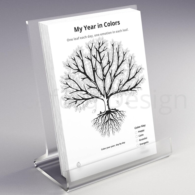 Cmood Tree Printable Mood Tree • Year in Colors Emotional Tracker • 365 Day ...