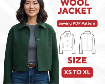 Schnittmuster Mini Wolljacke | XS-XL | PDF Nähanleitung (A0, A4, Letter)