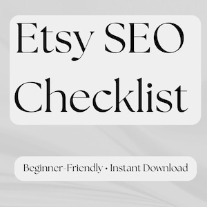 Etsy SEO-checklist en gids voor listingoptimalisatie | Geschikt voor beginners | Directe digitale download