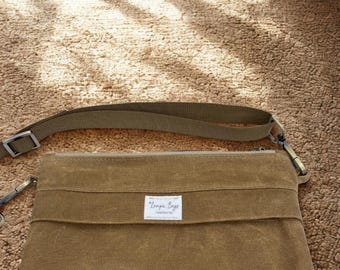 Handmade Waxed Canvas Shoulder Bag | Everyday Crossbody Bag
