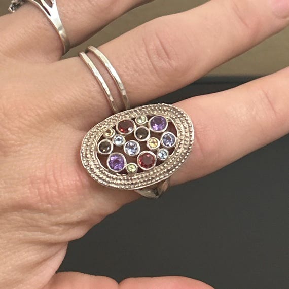 Signed Statement Ring sz 10 - image 7