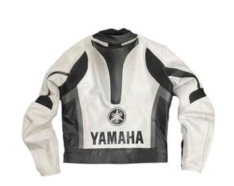 Chaqueta de cuero Yamaha MotoGP: ropa de abrigo para motociclista de competición para hombre
