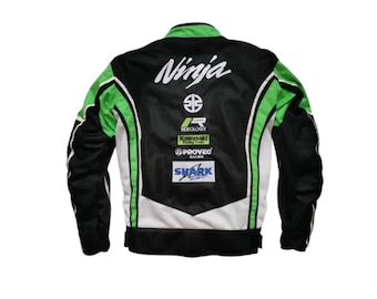 Men's Kawasaki Motorbike Riding Jacket Mesh Fabric Motorcycle