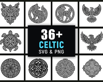 Celtic Knot SVG PNG Bundle, Irish Celtic Symbol, Cricut Cut Files