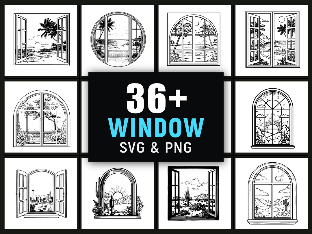 Window SVG PNG, Architectural Frame Clipart for Cricut Minimalist Home ...