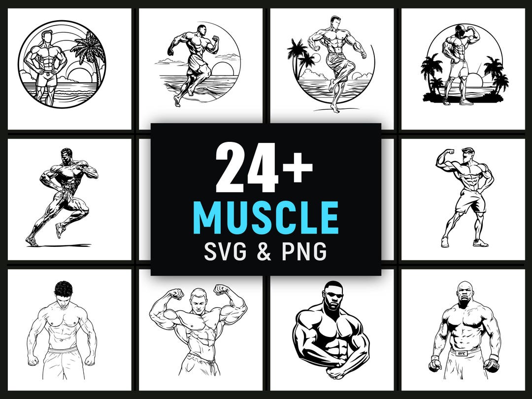 Muscle SVG PNG for Print and Engraving Design, Strength Fitness Clipart ...