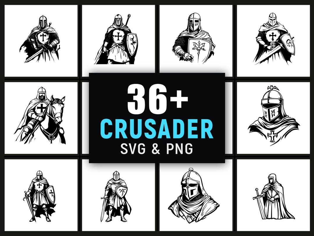 Crusader SVG PNG, Medieval Knight Cut File for Cricut, Warrior Clipart ...