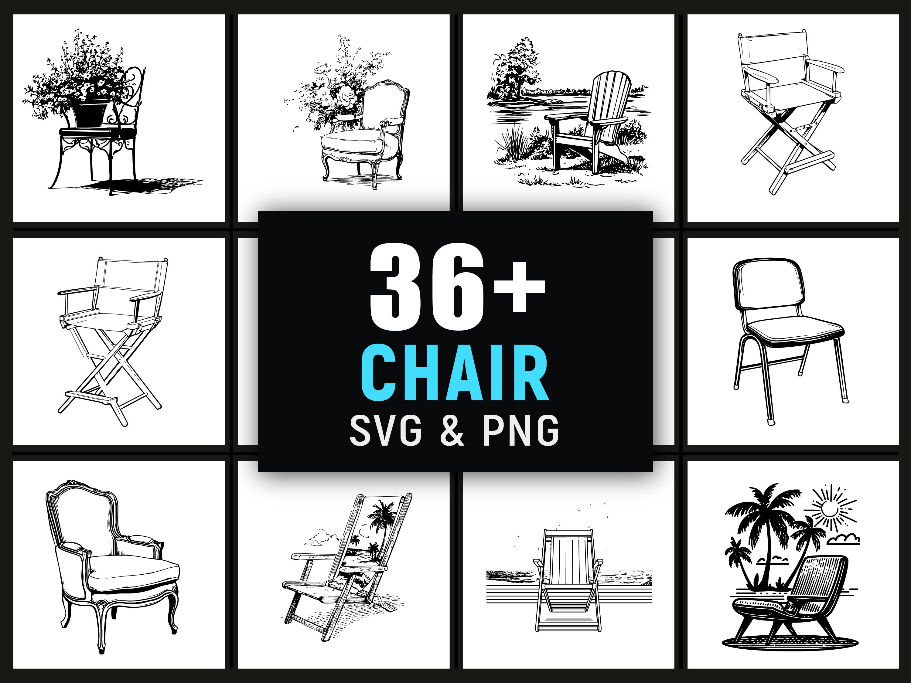 Simple Chair Svg Chair Silhouette SVG PNG Bundle, Furniture Clipart, Cricut Cut Files - Etsy