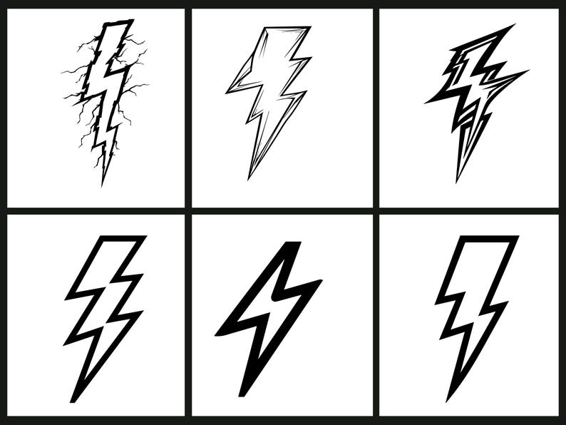 Lightning SVG PNG, Thunderbolt Cut File for Cricut, Storm Weather ...