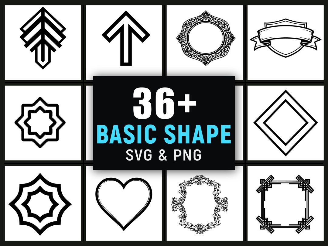 Basic Shapes SVG PNG Bundle, Geometric Clipart, Cricut Cut File - Etsy UK