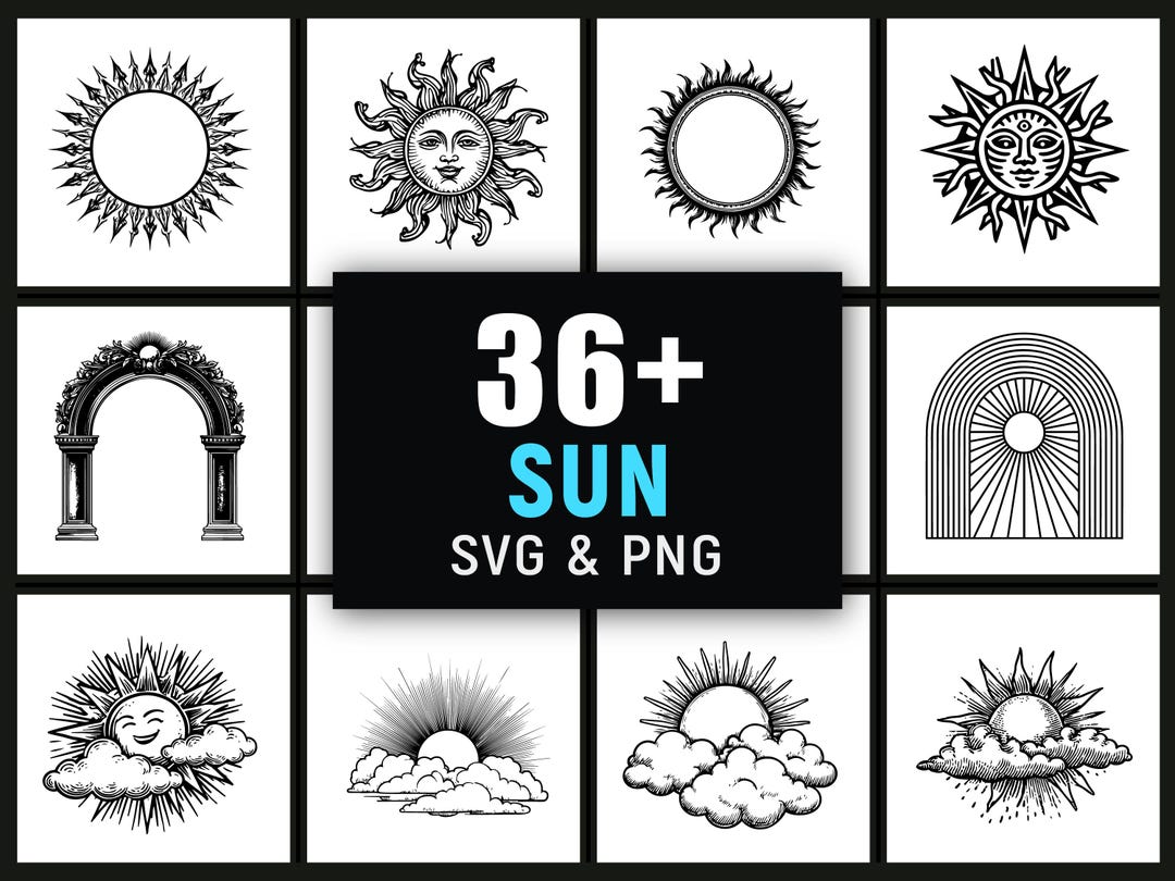 Svg Sun Rays Pattern Sun SVG PNG, Sunshine Rays Cut File for Cricut, Summer Weather Clipart ...