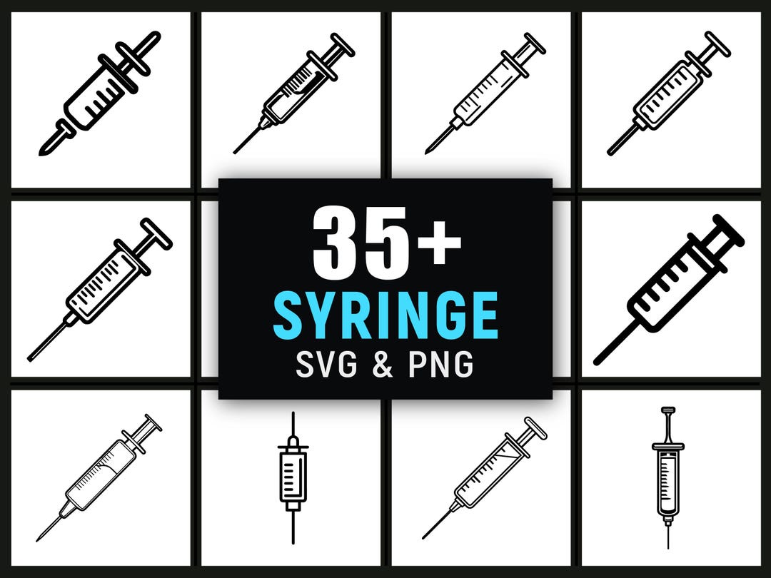 Syringe SVG PNG, Medical Injection Science Clipart for Cricut Nurse ...
