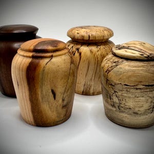 Handcrafted Wood Turned Small Keepsake Urn