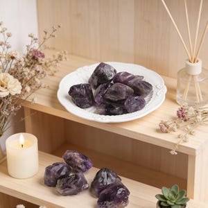 Naturlig kristall aromdiffusor, rosenkvarts, fluorit, ametist, citrin skrivbordsdekoration