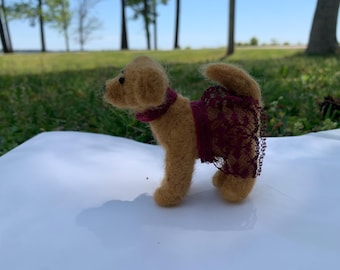 Stella: Needle-Felted Golden Dog With Tutu