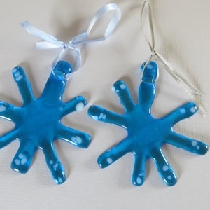 Guardian Star of blue glass, Protect 2025  2026 memorial remember decoration fusing glass art