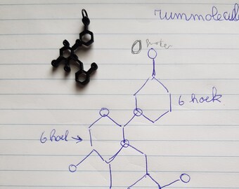 Black Steel Rum Molecule Earrings, Bartender Gift, Cocktail Jewelry