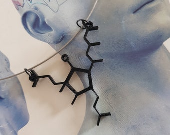 Beer molecule necklace, Hop aroma wall decor art Chemistry Molecular jewelry, 3D printed biology alcohol beerlover gift, Humulone alpha acid