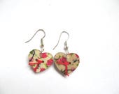 Wooden heart earrings, I give you mij heart, gift for girls, women, teachers, Mothers day Contemporary jewelry, wooden laser cutter earrings