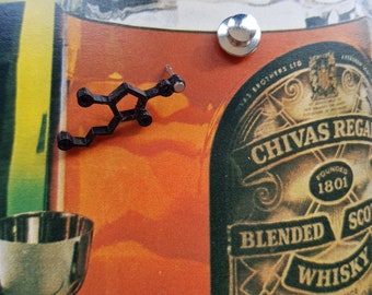 Whiskey Molecule Pin, Science Lapel Pin, 3D Printed Brooch