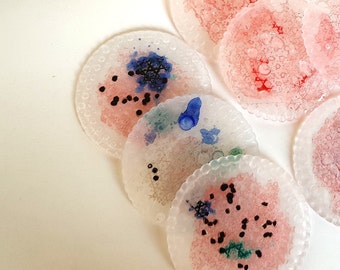 Hepatitis Virus Fused Glass Art, Petri Dish Sculpture, Microbiology Decor