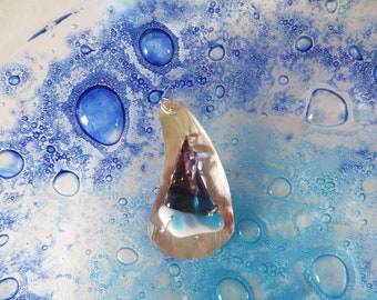 Sailing boat pendant silver 925, Fused glass art jewelry, nautical necklace, glass-fusing madebymirjam Netherlands