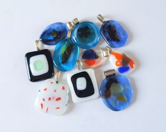 Fused Glass Pendant, OOAK Glass Necklace, Friendship Jewelry, Personalize Option