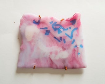 Fused Glass Biology Art, Cell Structure Wall Decor, Science Sculpture