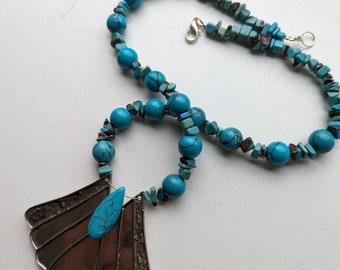 Sterling Silver Malachite Lotus Necklace, Bohemian Floral Statement Jewelry