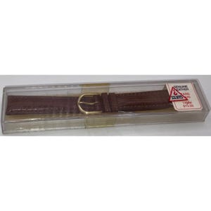 ヴィンテージ Guess ブラウン リザードグレイン 本革腕時計バンド 14mm ゴールドバックル
