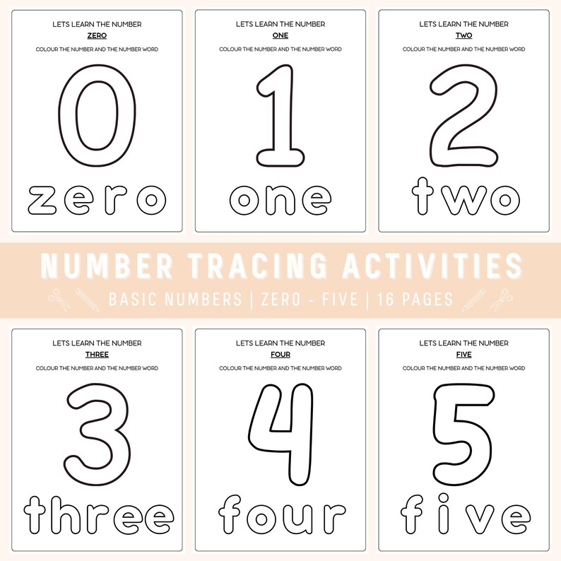 Basic Numbers Worksheets for Kids | Early Education | 16 Pages + 1 ...