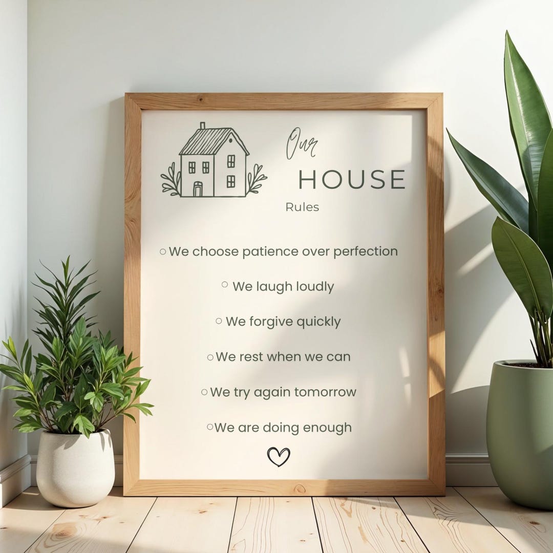 Minimalist House Rules Printable Wall Art | Family Rules Poster for ...