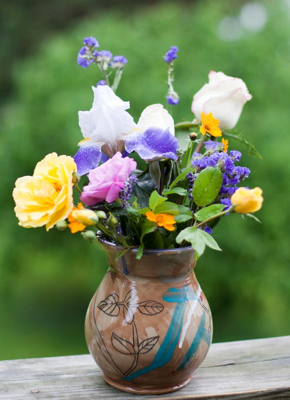 Flower Vase Pottery Vase Handmade Vase Stoneware Flower Etsy