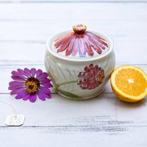 Handmade Ceramic Tea Jar with Lid: Stoneware Pottery Canister, tea stash jar, treat jar, stash jar, urn