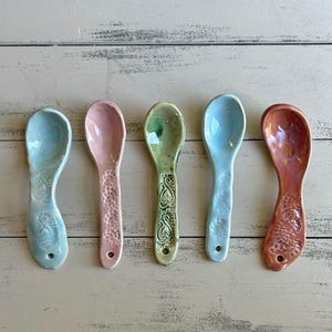 ceramic spoon handmade, mini ceramic spoon, coffee spoon, spice spoon, spoon ornament, clay spoon, pottery spoon, barista spoon, clay spoon