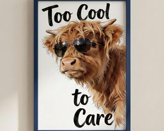 Funny Highland Cow Print | Animal Wall Art